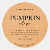 Modern Dusty Orange Rustic Runder Aufkleber (Vorderseite)