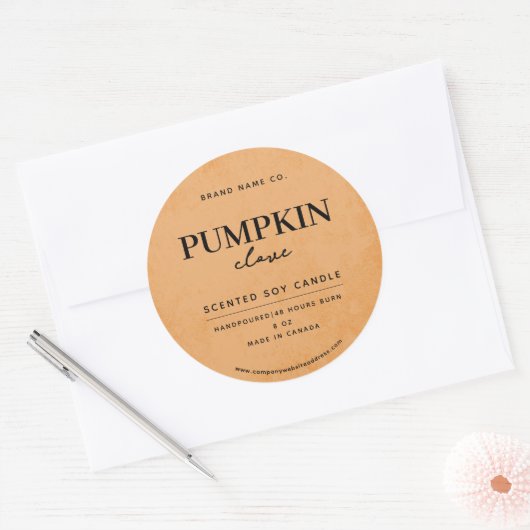 Modern Dusty Orange Rustic Runder Aufkleber (Umschlag)