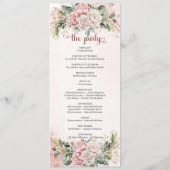 Modern Dusty Pink Flowers Greenery Wedding Program Programm (Rückseite)