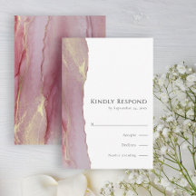 Modern Dusty Pink Mauve UAWG Wedding Response Card