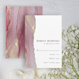 Modern Dusty Pink Mauve UAWG Wedding Response Card RSVP Karte