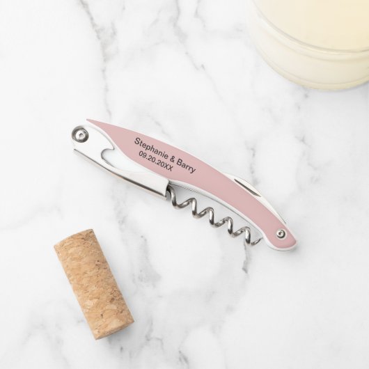Modern Dusty Pink Minimalist Wedding Kellnermesser (Vorderseite)