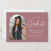 Modern Dusty Rose Arch Foto Abschluss Ankündigung (Vorderseite)