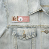 Modern Dusty Rose Botanical Photo Script   Namensschild (Beispiel)