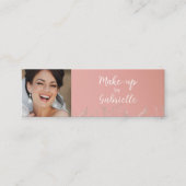 Modern Dusty Rose Botanical Photo Script QR Code  Telefonnummerkarte (Vorderseite)