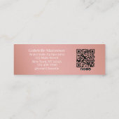Modern Dusty Rose Botanical Photo Script QR Code  Telefonnummerkarte (Rückseite)