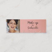 Modern Dusty Rose Botanical Photo Script QR Code  Telefonnummerkarte (Vorderseite)