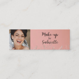 Modern Dusty Rose Botanical Photo Script QR Code  Telefonnummerkarte