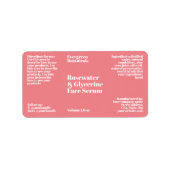 Modern Dusty Rose Cosmetics Dropper Bottle Label Adressaufkleber (Vorne)