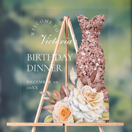 Modern Dusty Rose Fabulous 40th Birthday Women Acrylschild (Neutral)