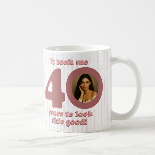 Modern Dusty Rose Fabulous 40th Birthday Women Kaffeetasse (Rechts)
