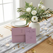 Modern Dusty Rose Script Kindly Reply Wedding RSVP Karte