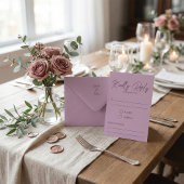 Modern Dusty Rose Script Kindly Reply Wedding RSVP Karte
