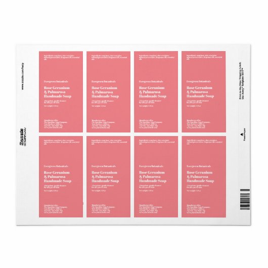 Modern Dusty Rose Soap Packaging Label (Vorne)