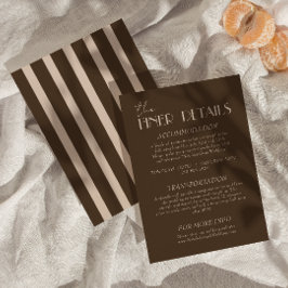 Modern Earth Brown Classy Fancy Wedding Details Begleitkarte