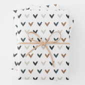 Modern Earth Tone Herzmuster Geschenkpapier Set (Beispiel)