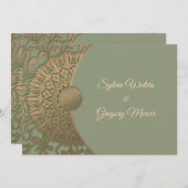 Modern Earth tone Sage green & gold classicmandala Einladung (Vorne/Hinten)