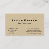 Modern Earth Tones Real Estate Agent Business Card Visitenkarte (Rückseite)