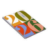 Modern Earthy Bold Year Blocks Custom Title Notizblock (Rechte Seite)