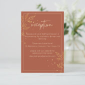 Modern Earthy Brown Empfang Card Begleitkarte (Stehend Vorderseite)