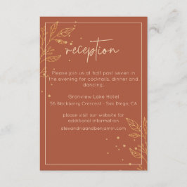 Modern Earthy Brown Empfang Card Begleitkarte