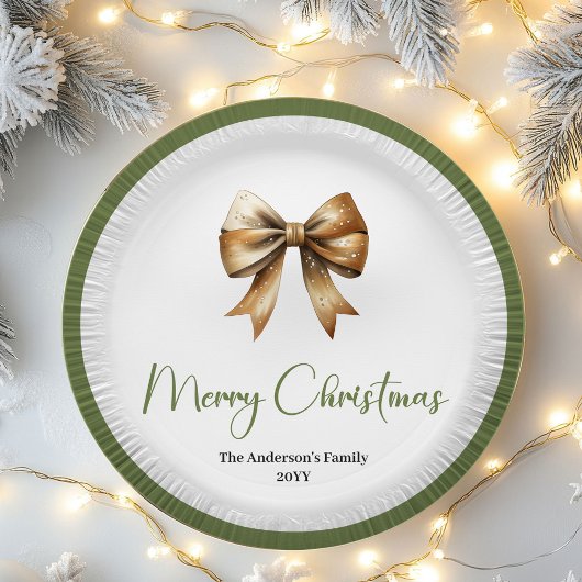 Modern Earthy Christmas Tree Family Party Bundle Pappteller