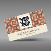 Modern Earthy Mosaic Interior Designer QR Code Visitenkarte