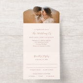 Modern Earthy Neutral Photo Wedding All-in-One-Einladung (Innenseite)
