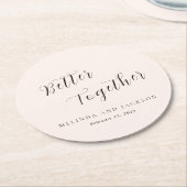 Modern Earthy Neutral Wedding Runder Pappuntersetzer (Angewinkelt)