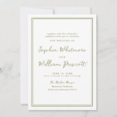 Modern Earthy Olive Green Wedding Invitation Einladung (Vorderseite)