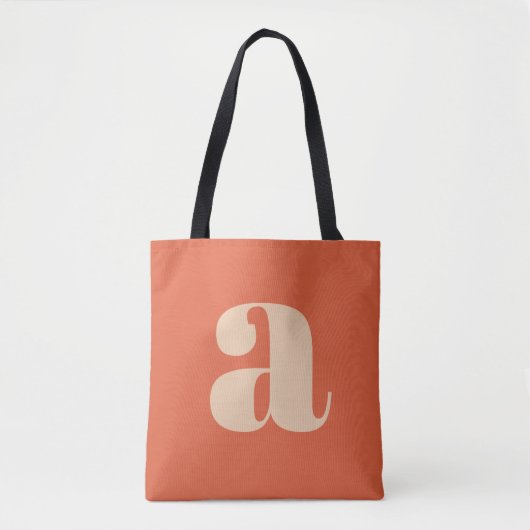 Modern Earthy Orange Bold Retro Monogram Initial Tasche (Vorderseite)