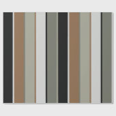 Modern Earthy Stripes Green Black Brown Geschenkpapier (Flach)