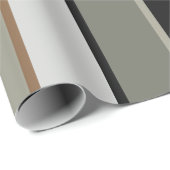 Modern Earthy Stripes Green Black Brown Geschenkpapier (Rolleneckpunkt)