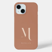Modern Earthy Terracotta Custom Monogram Case-Mate iPhone Hülle (Rückseite)