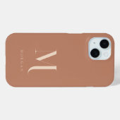 Modern Earthy Terracotta Custom Monogram Case-Mate iPhone Hülle (Rückseite (Horizontal))