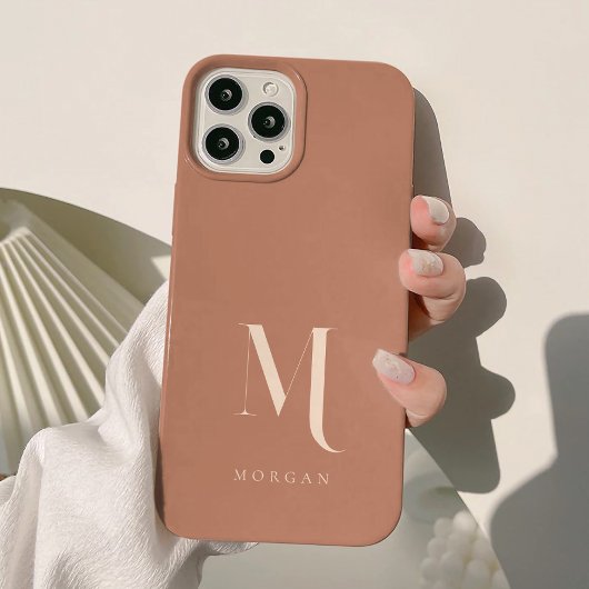 Modern Earthy Terracotta Custom Monogram Case-Mate iPhone Hülle