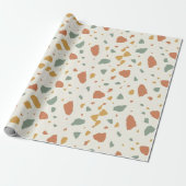 Modern Earthy Terrazzo | Sage Green Terracotta Geschenkpapier (Ungerollt)