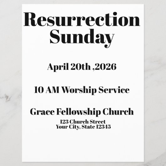 Modern Easter Church Flyer Template (Vorne)