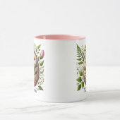 Modern Easter Egg Floral Customizable Name Tasse (Zentrum)