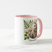 Modern Easter Egg Floral Customizable Name  Tasse (VorderseiteRechts)