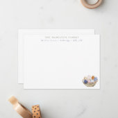 Modern Easter Eggs Family Mitteilungskarte (Vorderseite/Rückseite Beispiel)