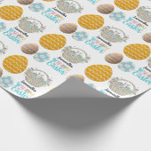 Modern Easter Eggs Pattern Customized Name  Geschenkpapier (Ecke)