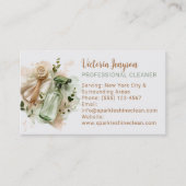 Modern Eco Cleaner Housekeeping QR Code Minimal Visitenkarte (Vorderseite)