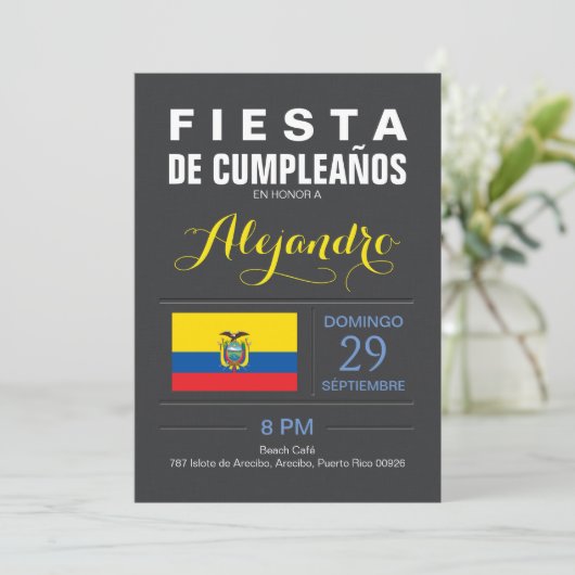 Modern: Ecuador-Republik-Party Einladung (Stehend Vorderseite)