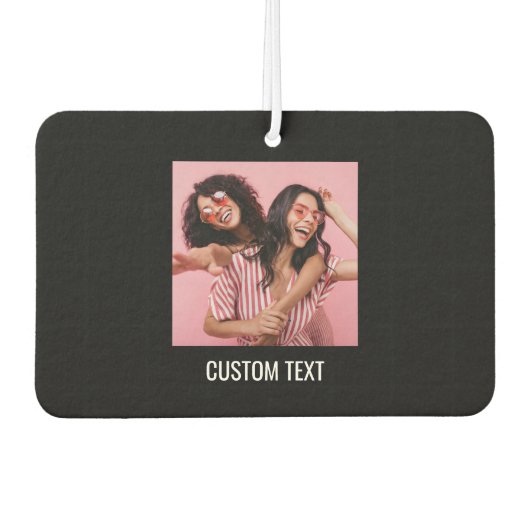 Modern Editable Black Minimal Text Design Template Autolufterfrischer (Vorderseite)