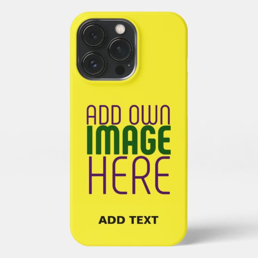 MODERN EDITABLE BRIGHT YELLOW IMAGE TEXT TEMPLATE iPhone HÜLLE (Rückseite)
