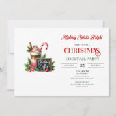 Modern editable Christmas cocktails party invite Einladung (Vorderseite)