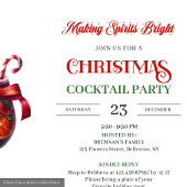 Modern editable Christmas cocktails party invite Einladung