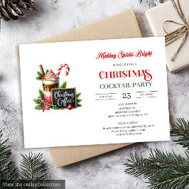 Modern editable Christmas cocktails party invite Einladung