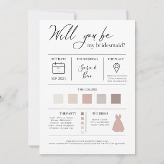 Modern Editable Color Bridesmaid Vorschlag Info Ca Einladung